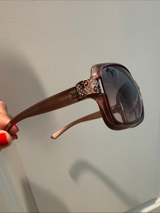 Gucci Pink Crystal-Embellished Logo Sunglasses main image 9